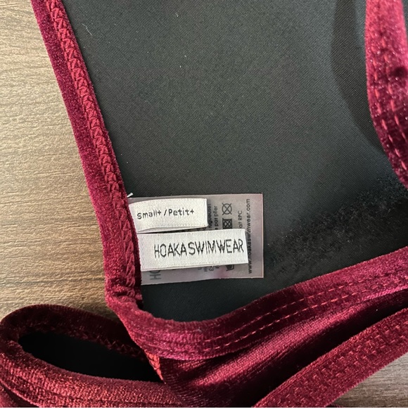 Hoaka Swimwear Val Wine Velvet Bikini Set - Picture 7 of 8
